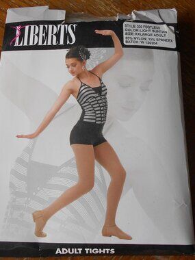 Light Suntan Footless Tights   XXLarge Adult- NWT